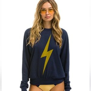 Aviator Nation Bolt Collection Crew Neck- Navy, size small *Sold out online*